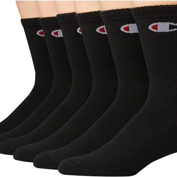 Champion Men's Double Dry Moisture Wicking Crew Socks; 6/ 6-12 - Picture 4 of 5